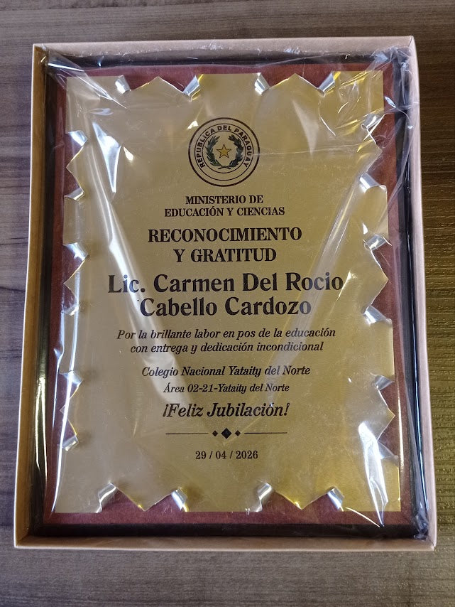 Placa de Honor "Pergamino" 22x17 cm