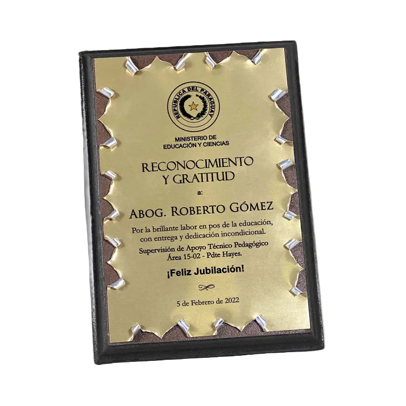 Placa de Honor "Pergamino" 22x17 cm