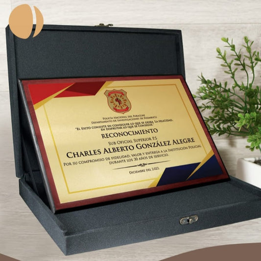 Placa de Honor c/ Estuche 22x17 cm