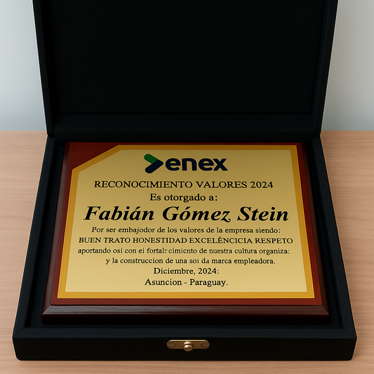 Placa de Honor c/ Estuche 17x12 cm