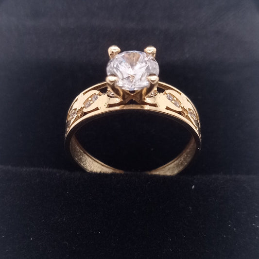 Anillo "Solitario" de Oro 18K c/ Zirconio